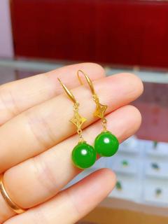 10里 天然和田玉镶嵌18k金