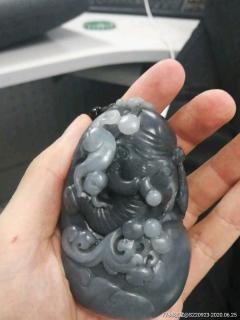 新疆和田玉青花封侯拜相手把件